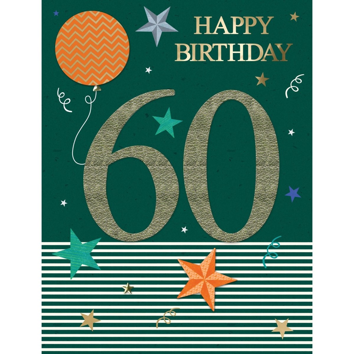 DISTRIBUTION INCOGNITO Greeting Cards Giant Birthday Card, 60th Happy Birthday, 1 Count 5034527343154