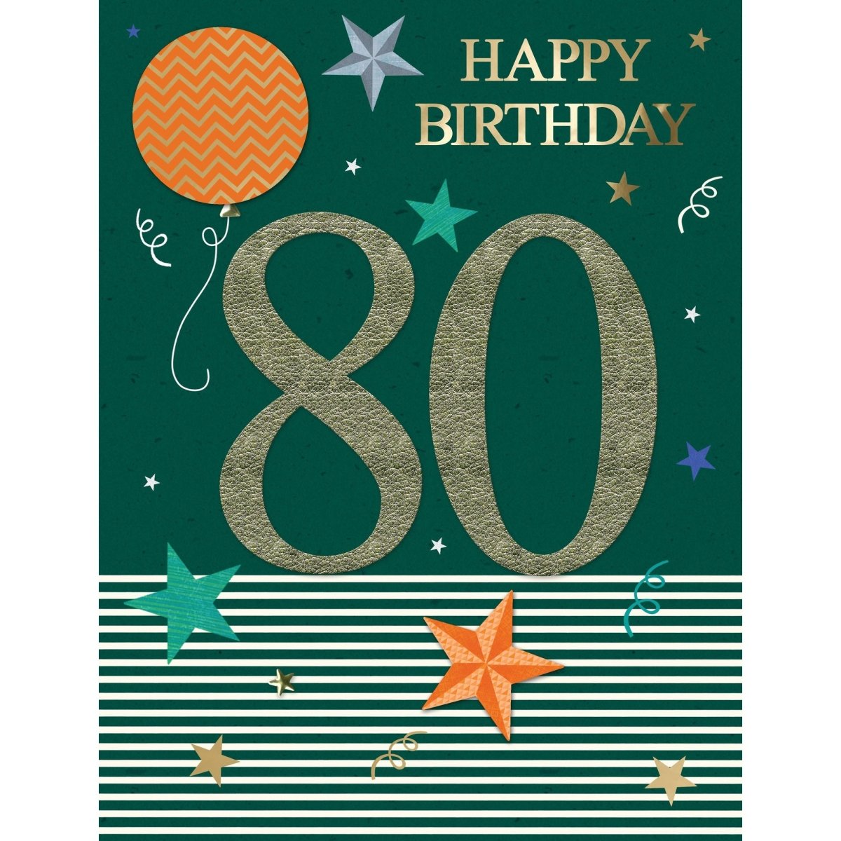 DISTRIBUTION INCOGNITO Greeting Cards Giant Birthday Card, 80th Happy Birthday, 1 Count 5034527343178