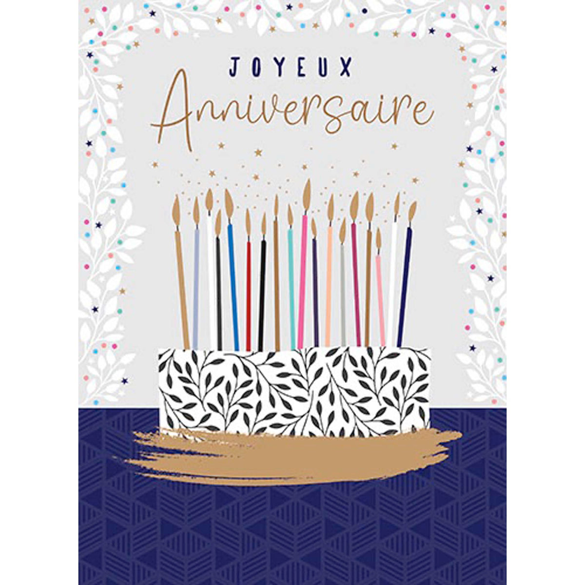 DISTRIBUTION INCOGNITO Greeting Cards Giant Birthday Card, "Joyeux Anniversaire" Cake, 1 Count
