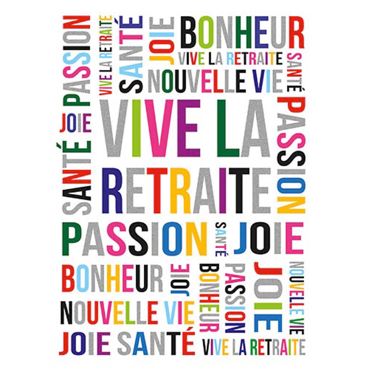 DISTRIBUTION INCOGNITO Greeting Cards Giant Retirement Card, "Vive la retraite", 1 Count 3700572755625