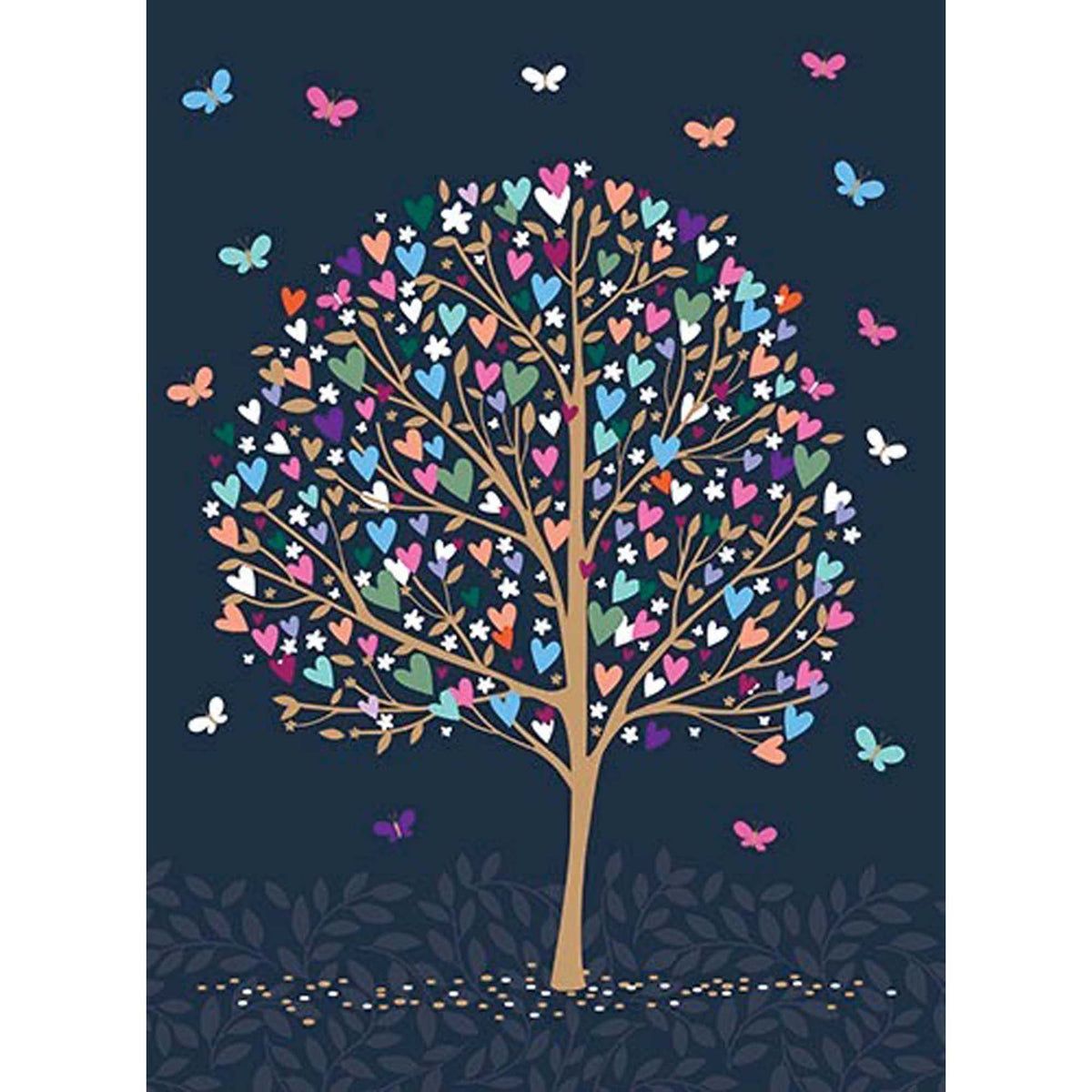 DISTRIBUTION INCOGNITO Greeting Cards Gigantic Card, Tree & Butterflies, 1 Count