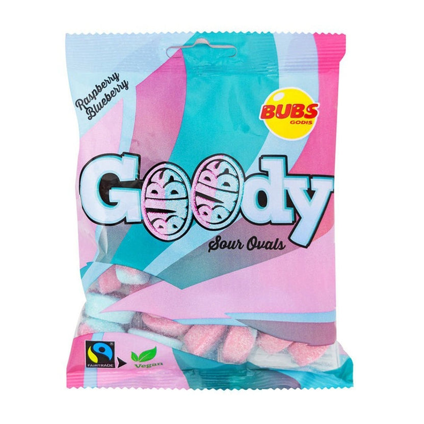 Bubs Goody Sour Raspberry Ovals Candies, 90g | Party Expert