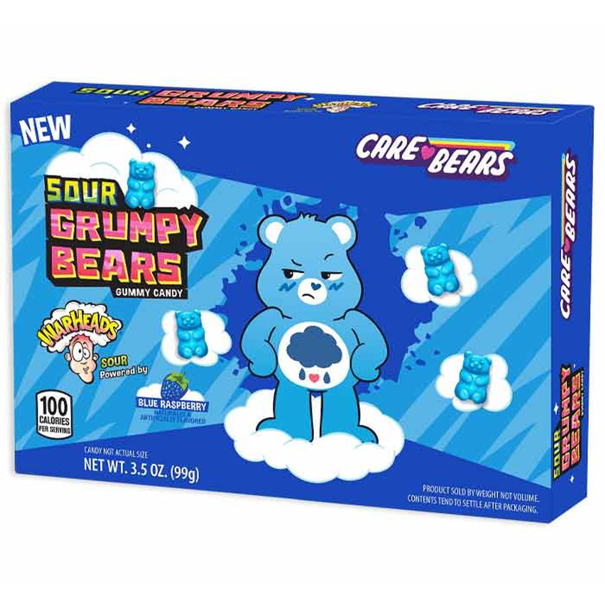 DISTRIBUTION JJ CANDY Impulse Buying Carebears Sour Grumpy Bears, 99g, 1 Count 032134271025