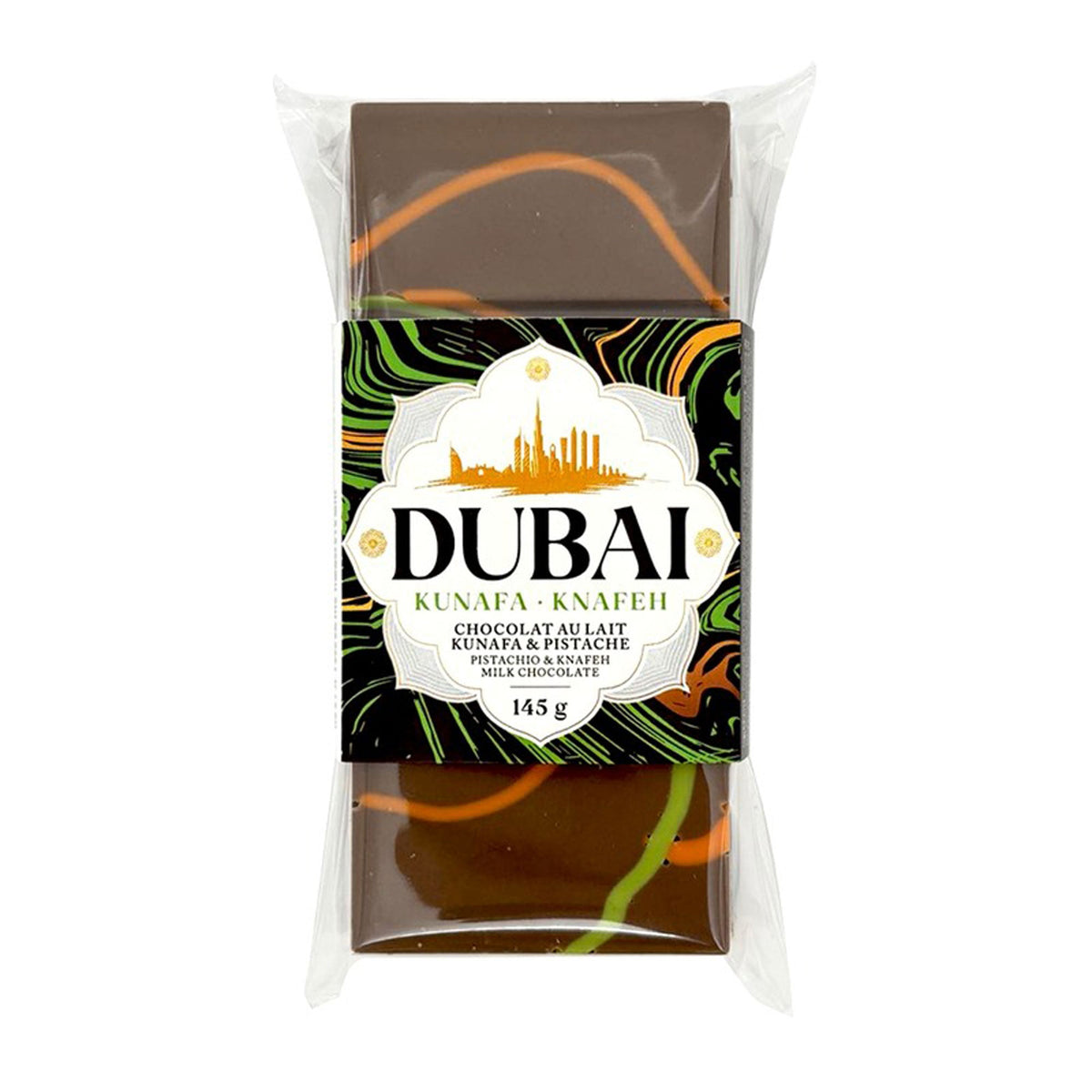 DISTRIBUTION JJ CANDY Impulse Buying Dubai Chocolate, Kunafa Pistachio Milk Chocolate, 145g, 1 Count 611834512371