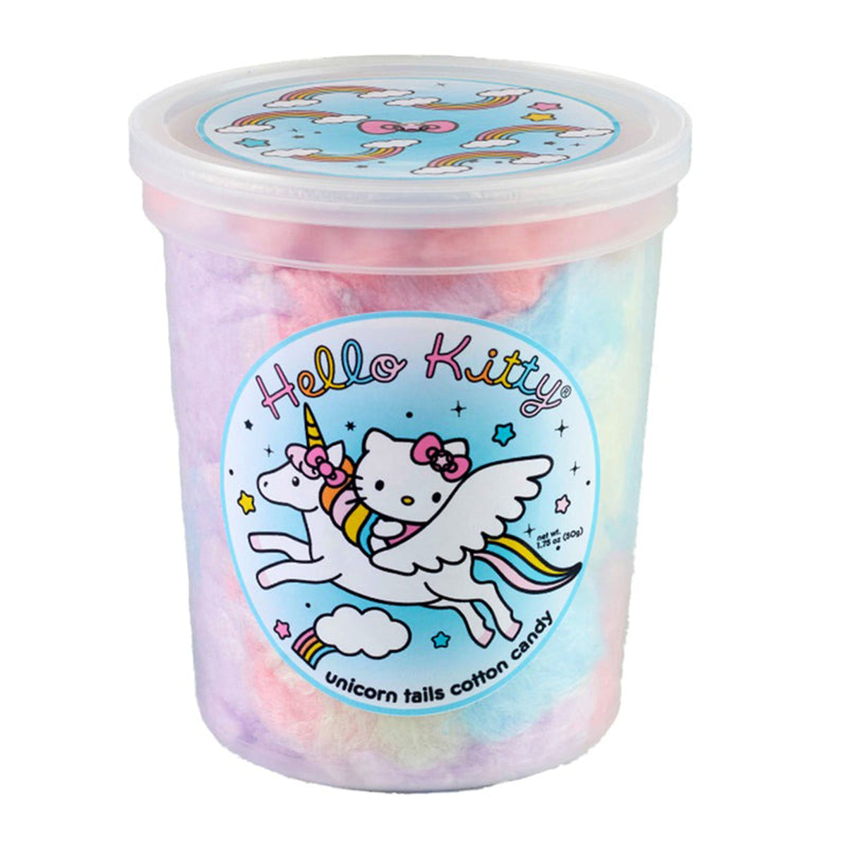 DISTRIBUTION JJ CANDY Impulse Buying Hello Kitty Unicorn Tails Cotton Candy, 50g, 1 Count 609015728451