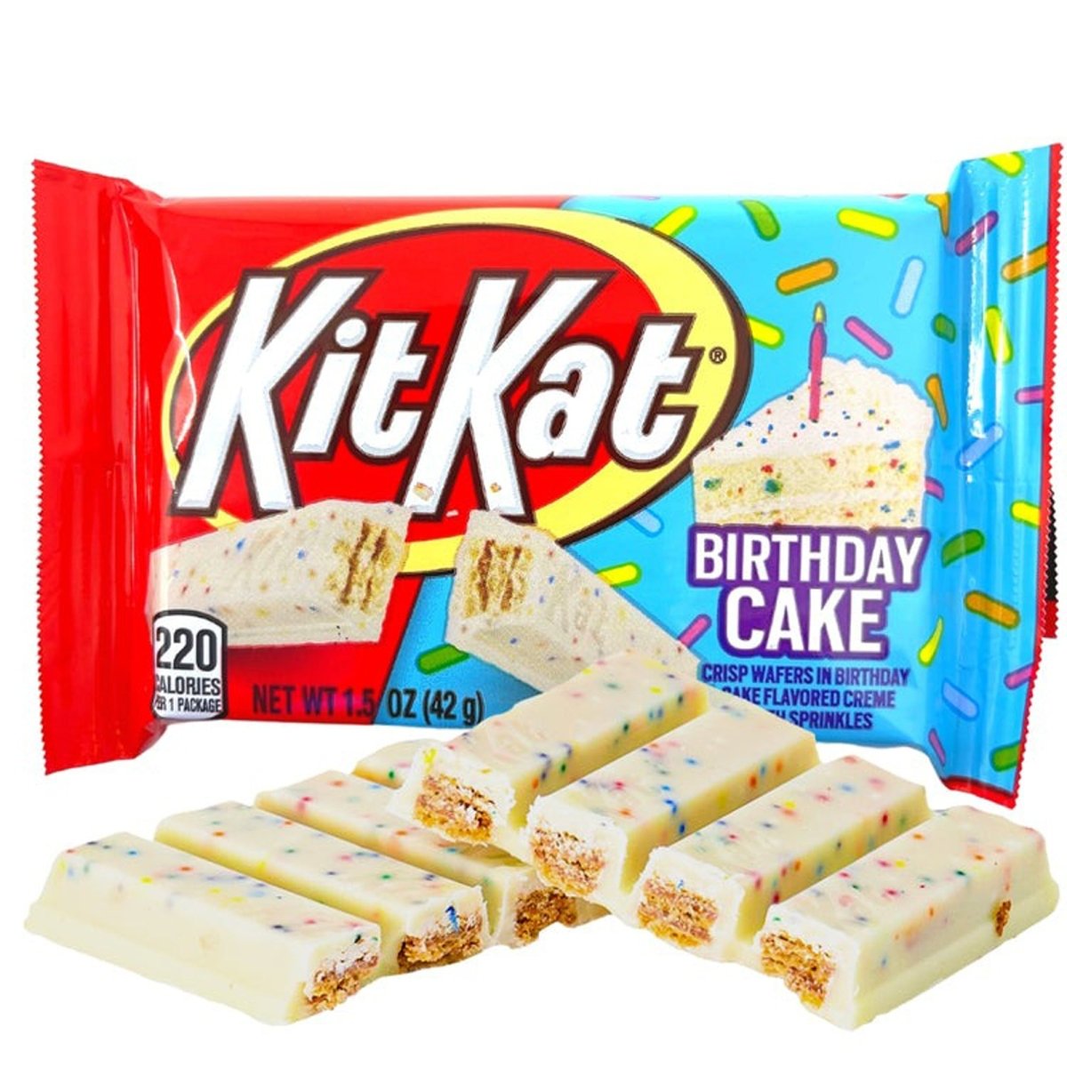 DISTRIBUTION JJ CANDY Impulse Buying Kit Kat Birthday Cake Bar, 42g, 1 Count 034000452262