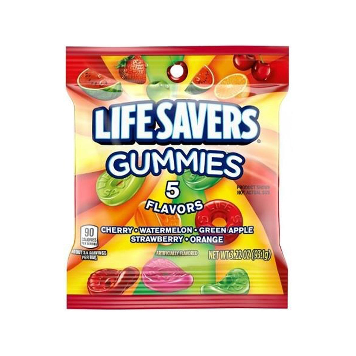 DISTRIBUTION JJ CANDY Impulse Buying LifeSavers Gummies 5 Flavors, 90g, 1 Count 022000285263