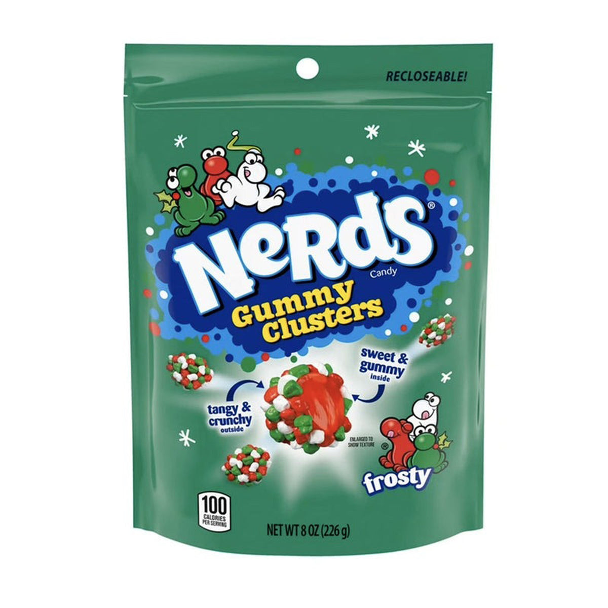 DISTRIBUTION JJ CANDY Impulse Buying Nerds Gummy Clusters Candies, Frosty, 226g, 1 Count 079200083014