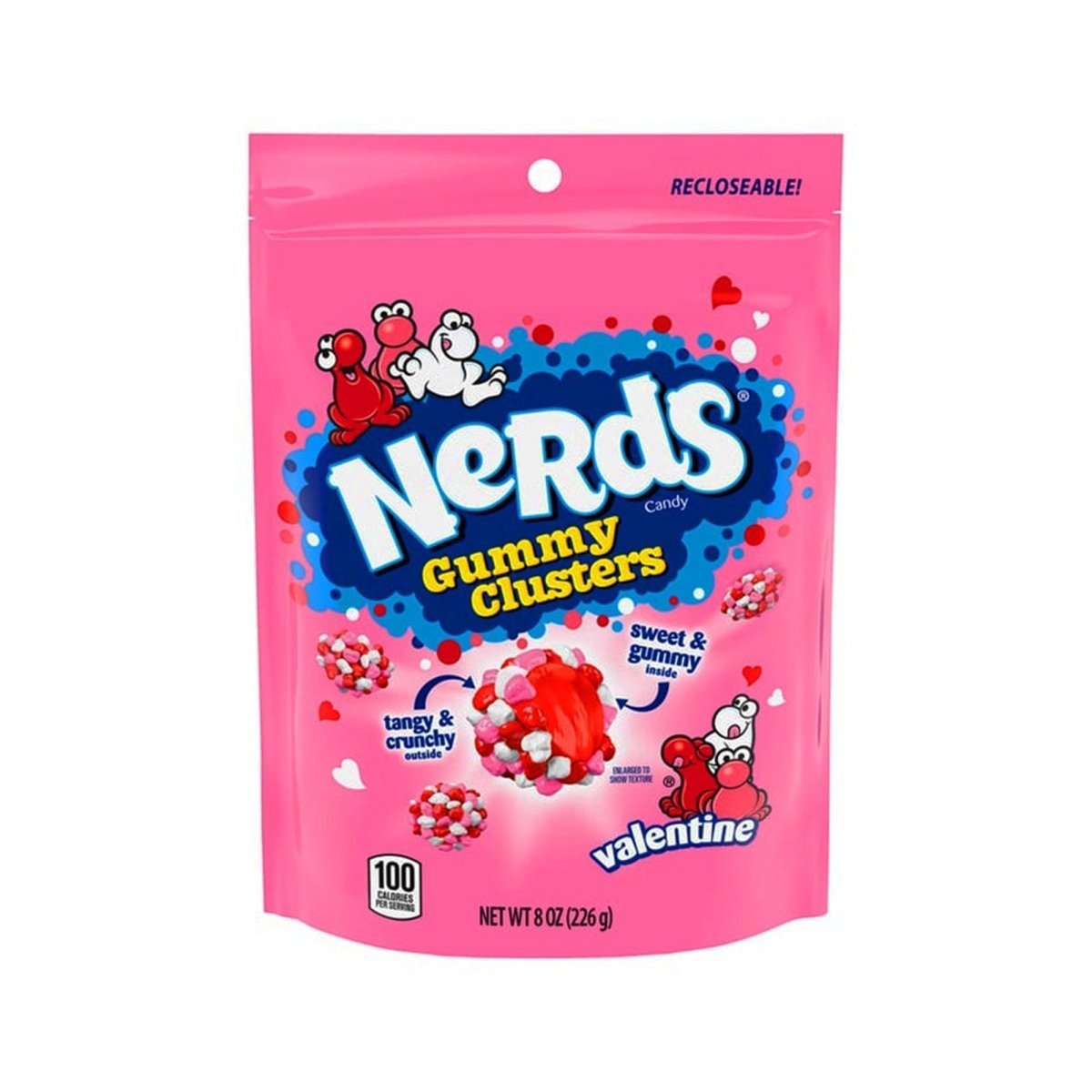 DISTRIBUTION JJ CANDY Impulse Buying Nerds Gummy Clusters Candies, Valentine, 226g, 1 Count 079200083458