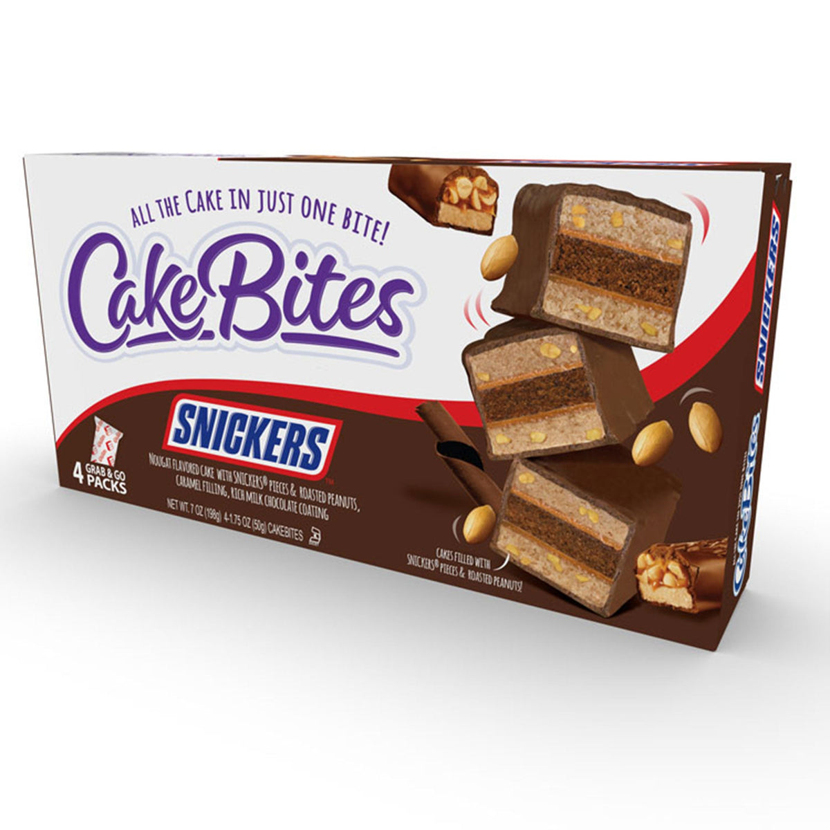 DISTRIBUTION JJ CANDY Impulse Buying Snickers Cakebites, 50g, 1 Count 037695162966