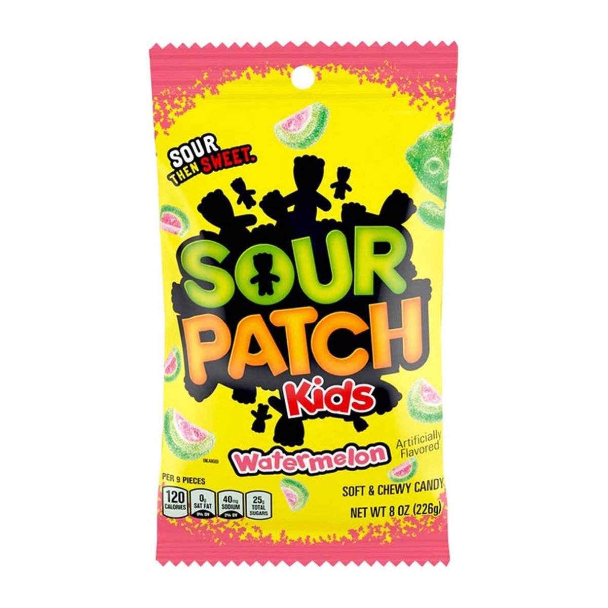 DISTRIBUTION JJ CANDY Impulse Buying Watermelon Sour Patch Kids Candies, 226g, 1 Count 070462036008