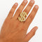 DONGGUAN HUAWANG ORNAMENT MANUFACTORY Costume Accessories Dollar Sign Iced Out Adjustable Ring, 1 Count 840482507099