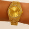 DONGGUAN HUAWANG ORNAMENT MANUFACTORY Costume Accessories Iced Out Gold Watch, 1 Count 840482507037