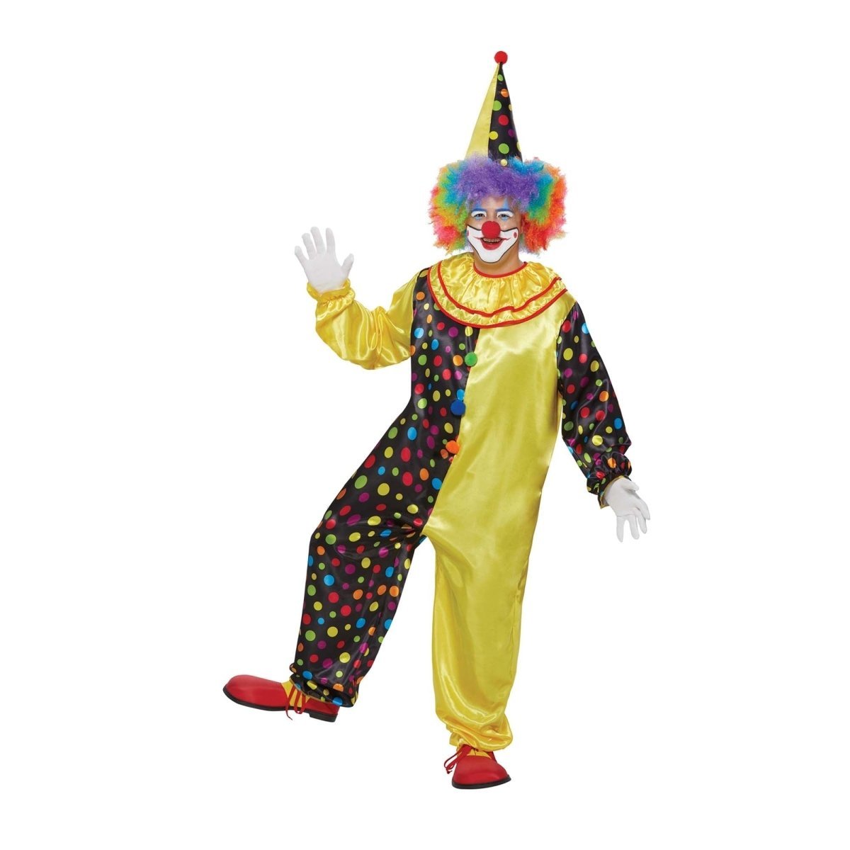 DONGYANG ALICE PARTY COSTUME CO. Costumes Clown Costume for Plus Size Adults, Jumpsuit and Hat 810120714622