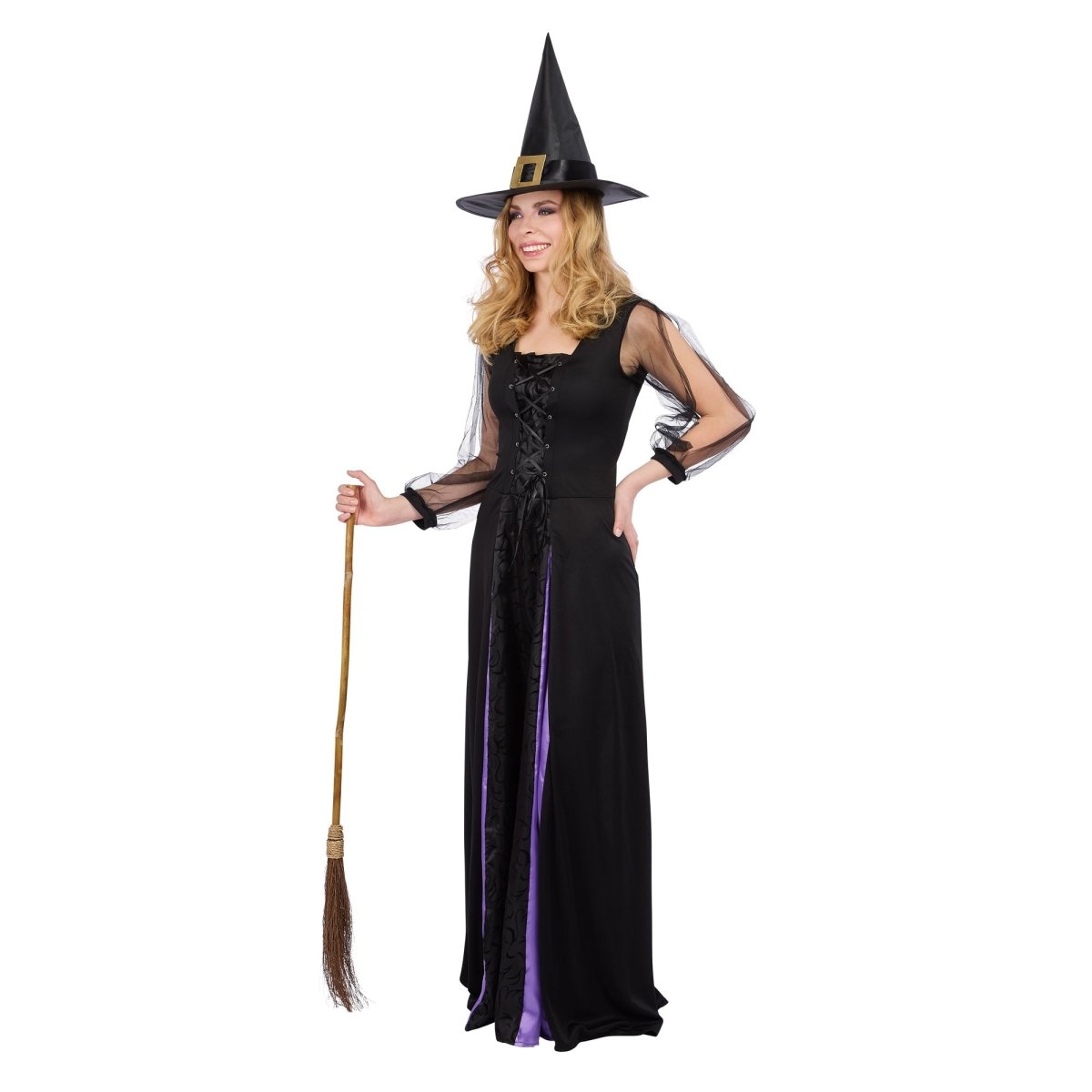 Midnight Witch Dress Costume for Adults, Black and Purple Dress Midnight Witch Dress Costume for Adults, Black and Purple Dress