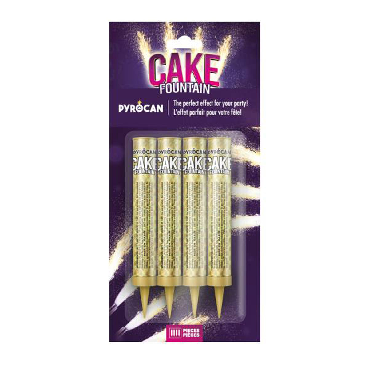 EG CANADA Cake Supplies Birthday Cake Fountain, Gold, 4 Count 658580339784