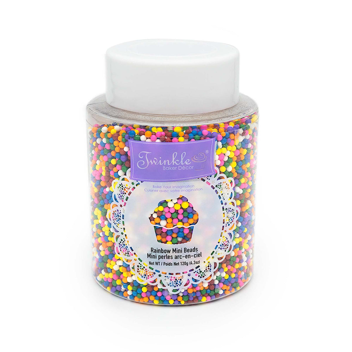 EXCLUSIVE CANDY & NOVELTY DISTRIBUTING LTD Cake Supplies Twinkle Rainbow Mini Beads, 120g, 1 Count 060631917818