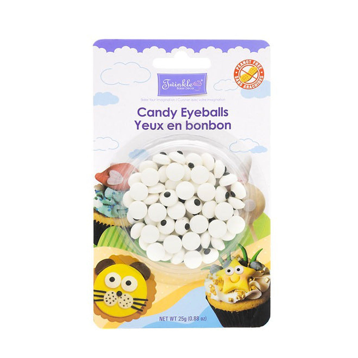 EXCLUSIVE CANDY & NOVELTY DISTRIBUTING LTD Candy Sugar Candy Eyeballs for Cupcakes, 25G 060631806716