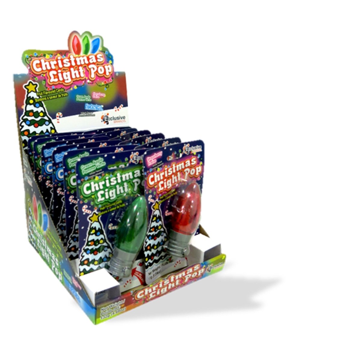 EXCLUSIVE CANDY & NOVELTY DISTRIBUTING LTD Christmas Christmas Light Pop, 11g, Assortment, 1 Count 060631182414