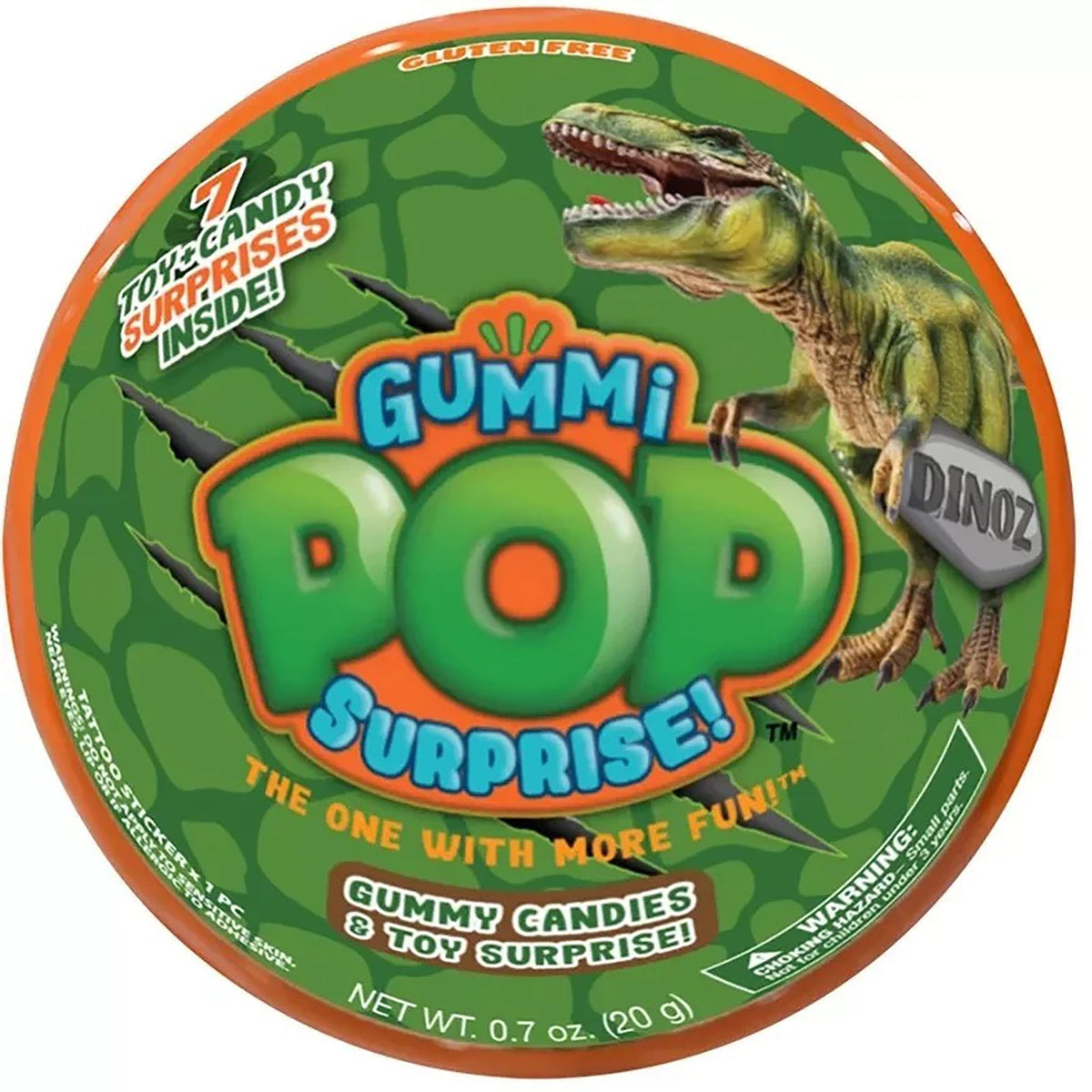 EXCLUSIVE CANDY & NOVELTY DISTRIBUTING LTD impulse buying Dinosaur Gummi Pop Surprise Ball 20g, 1 count 060631930114