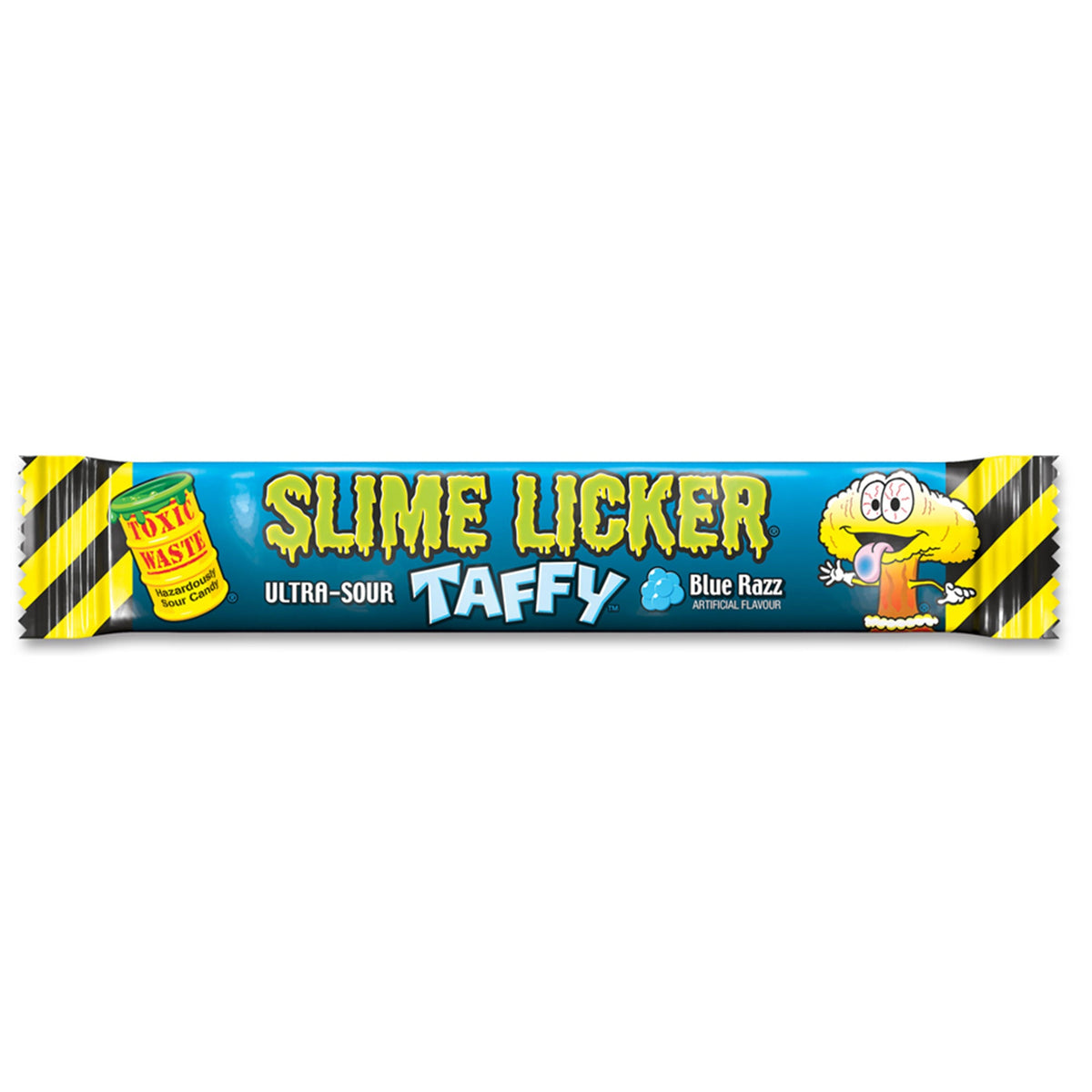 EXCLUSIVE CANDY & NOVELTY DISTRIBUTING LTD Impulse Buying Sour Blue Raspberry Slime Licker Taffy, 1 Count 60631937137