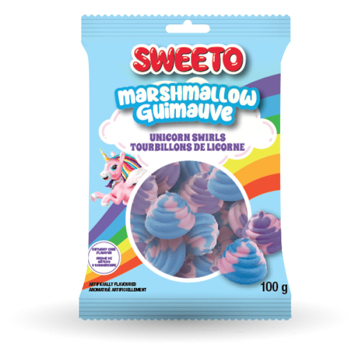 EXCLUSIVE CANDY & NOVELTY DISTRIBUTING LTD Impulse Buying Sweeto Marshmallow Unicorn, 100g, 1 Count 060631932965