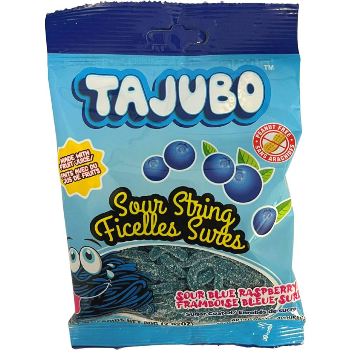 EXCLUSIVE CANDY & NOVELTY DISTRIBUTING LTD Impulse Buying Tajubo Sour Strings, Blue Raspberry, 1 Count 060631928371