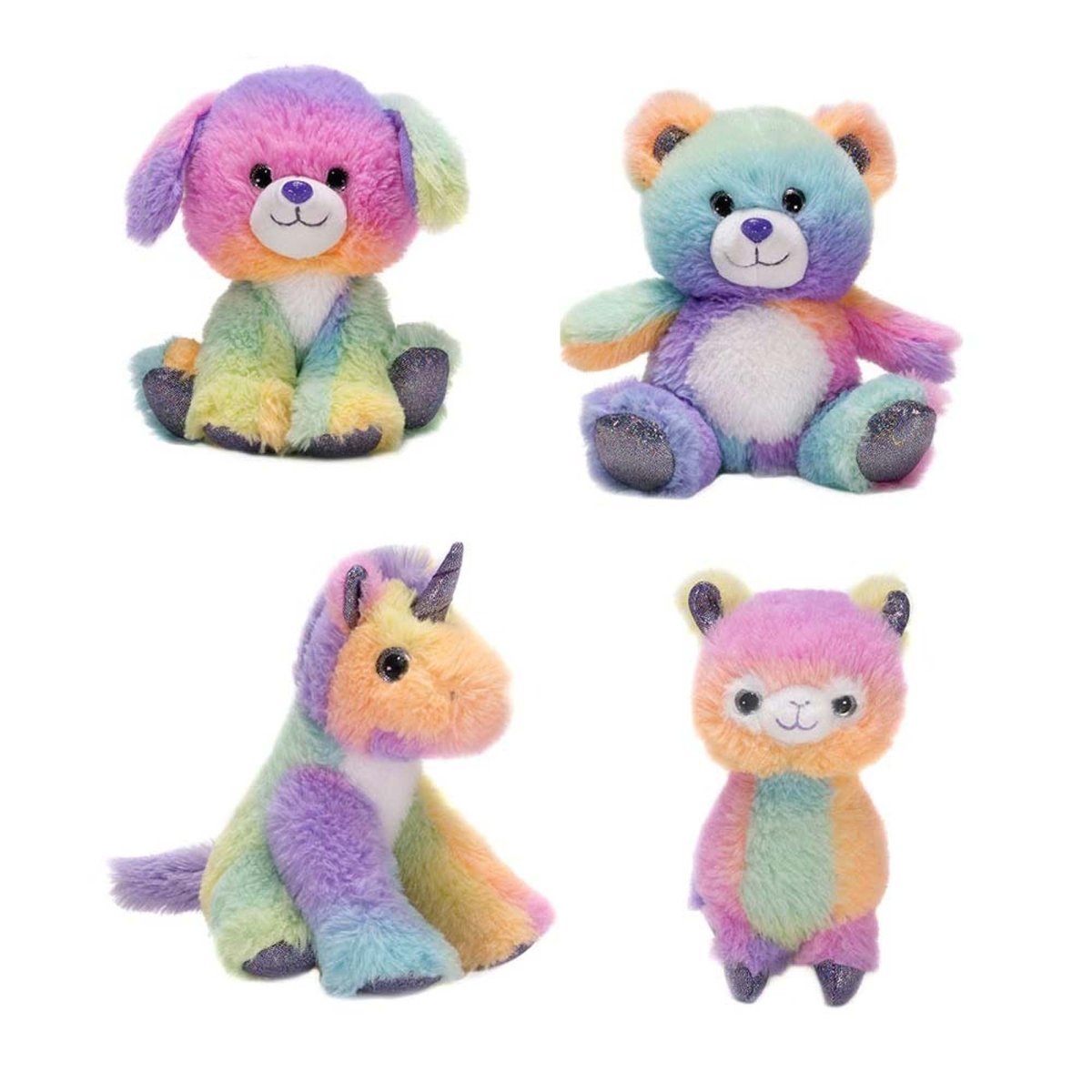 Fiesta Plushes Pastel Rainbow Animal Plush, 6 Inches, Assortment, 1 Count 091671701754