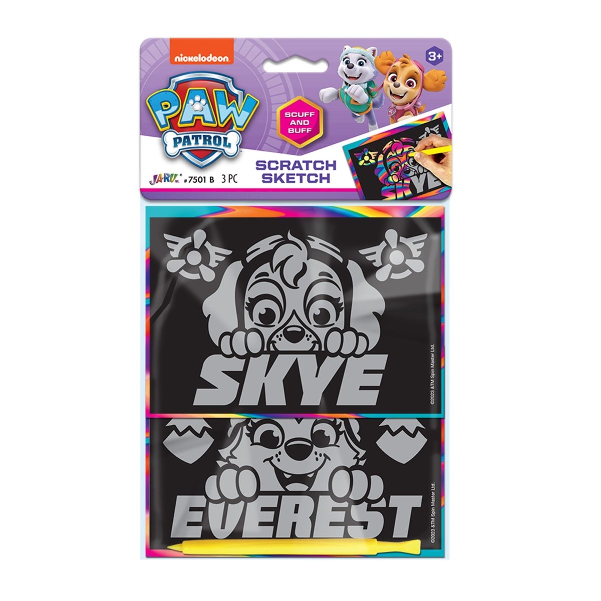 FILO IMPORT INC. Impulse Buying Paw Patrol Skye and Everest Scratch Sketch, 1 Count
