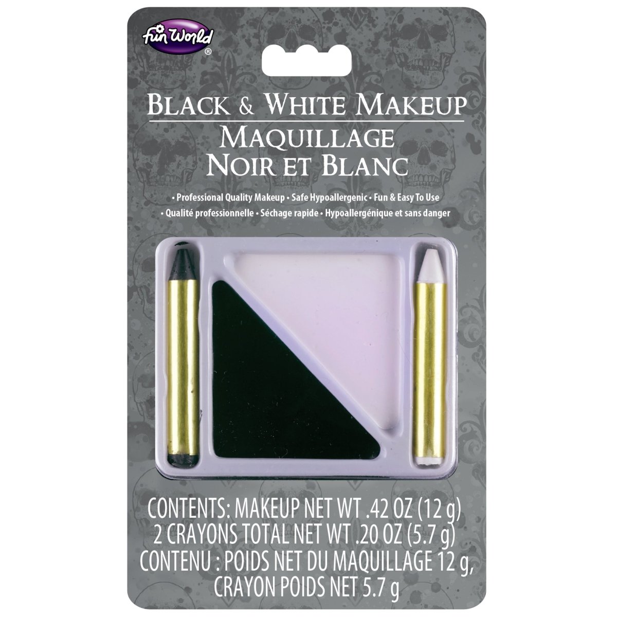 FUN WORLD Costume Accessories Black and White Makeup, 1 Count 023168094599