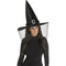 FUN WORLD Costume Accessories Black Bling Witch Hat with Buckle Veil for Adults 071765151191