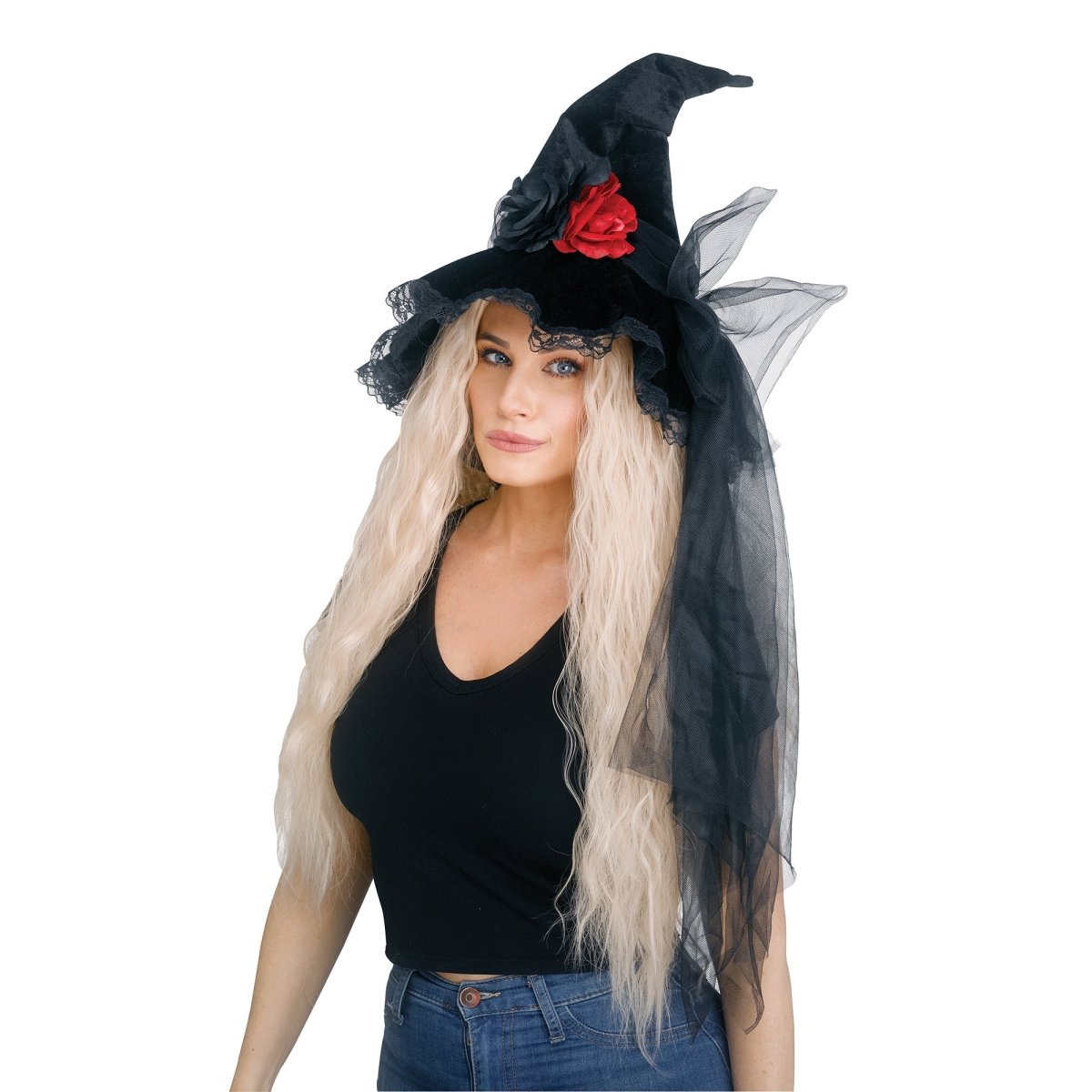 FUN WORLD Costume Accessories Black Cottage Witch Hat for Adults 071765164092