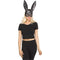 FUN WORLD Costume Accessories Black Glitter Bunny Mask for Adults 071765105439