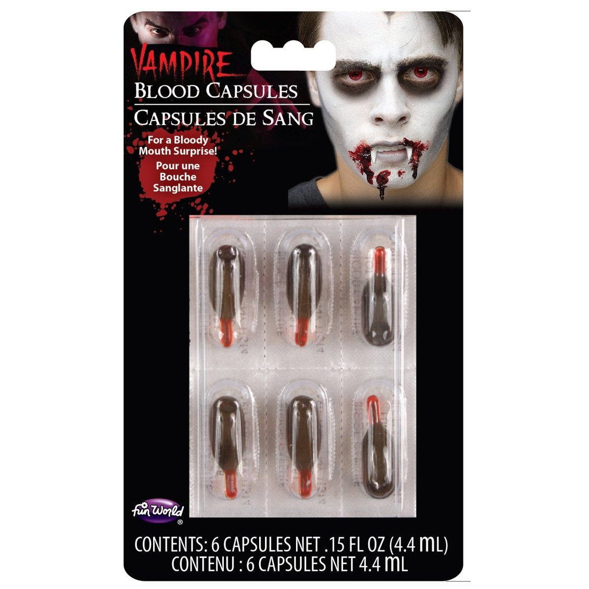 FUN WORLD Costume Accessories Blood Capsules, 6 Count 023168094902
