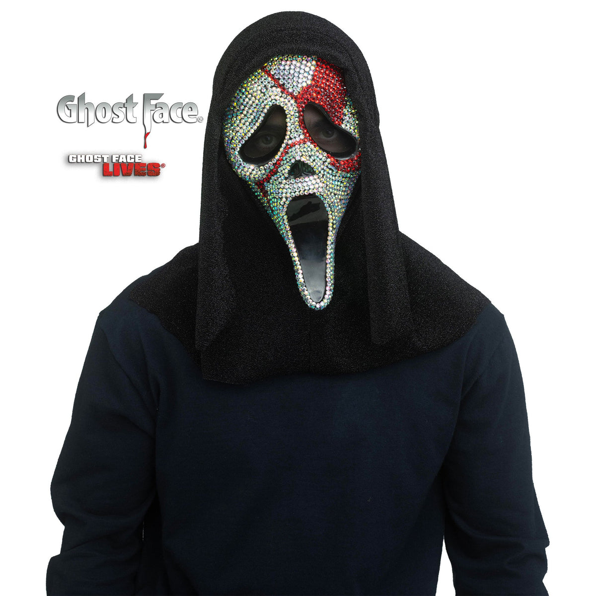 FUN WORLD Costume Accessories Ghost Face Bloody Bling Mask for Adults, Scream 071765157278
