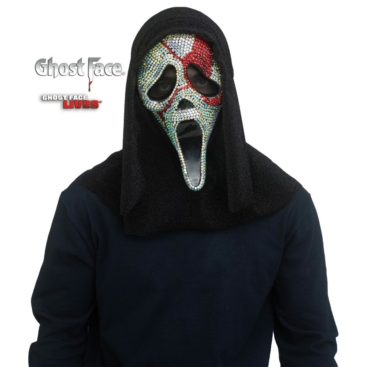 FUN WORLD Costume Accessories Ghost Face Bloody Bling Mask for Adults, Scream 071765157278