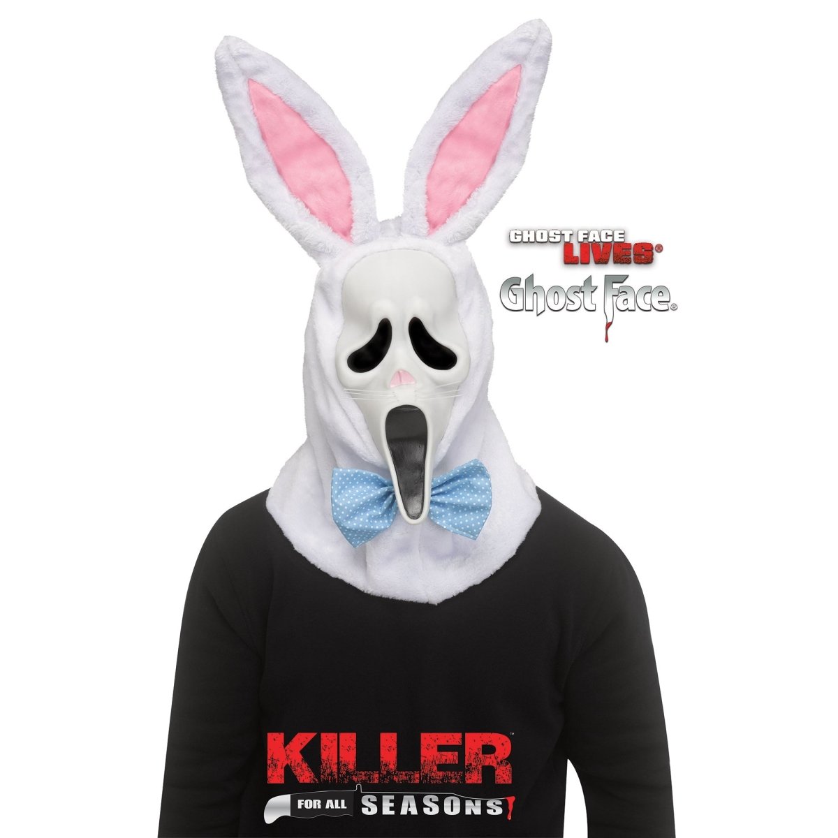 FUN WORLD Costume Accessories Ghost Face Bunny Ear Mask for Adults, Scream 071765164085