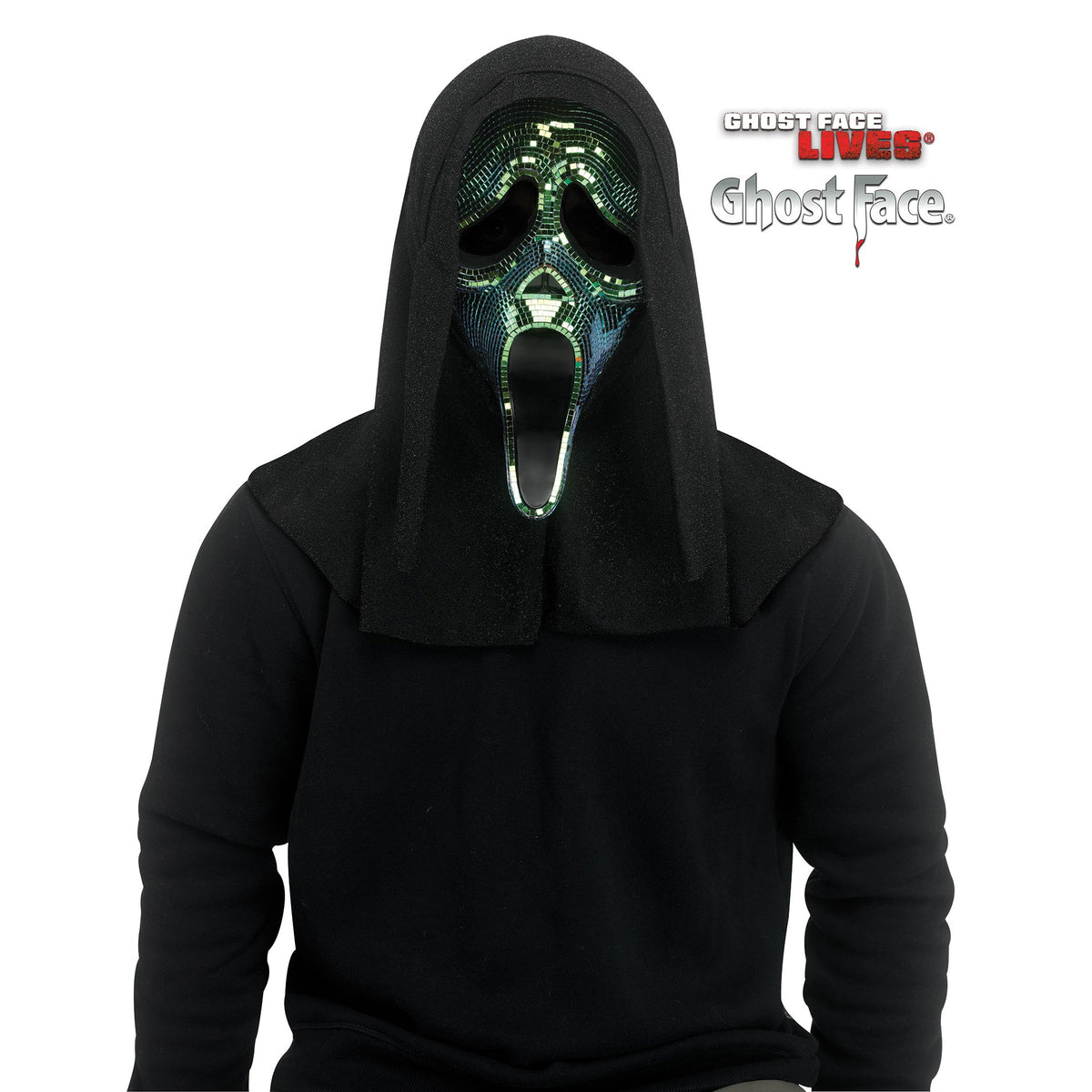 FUN WORLD Costume Accessories Ghost Face Oil Slick Disco Mask for Adults, Scream 071765163101