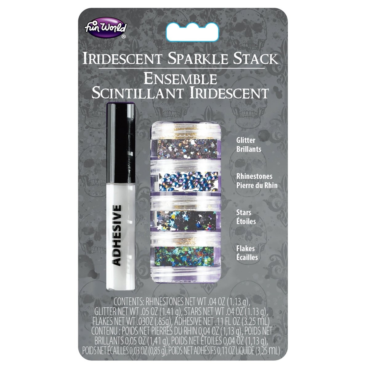 FUN WORLD Costume Accessories Iridescent Sparkle Makeup Kit, 5 Count 023168252265