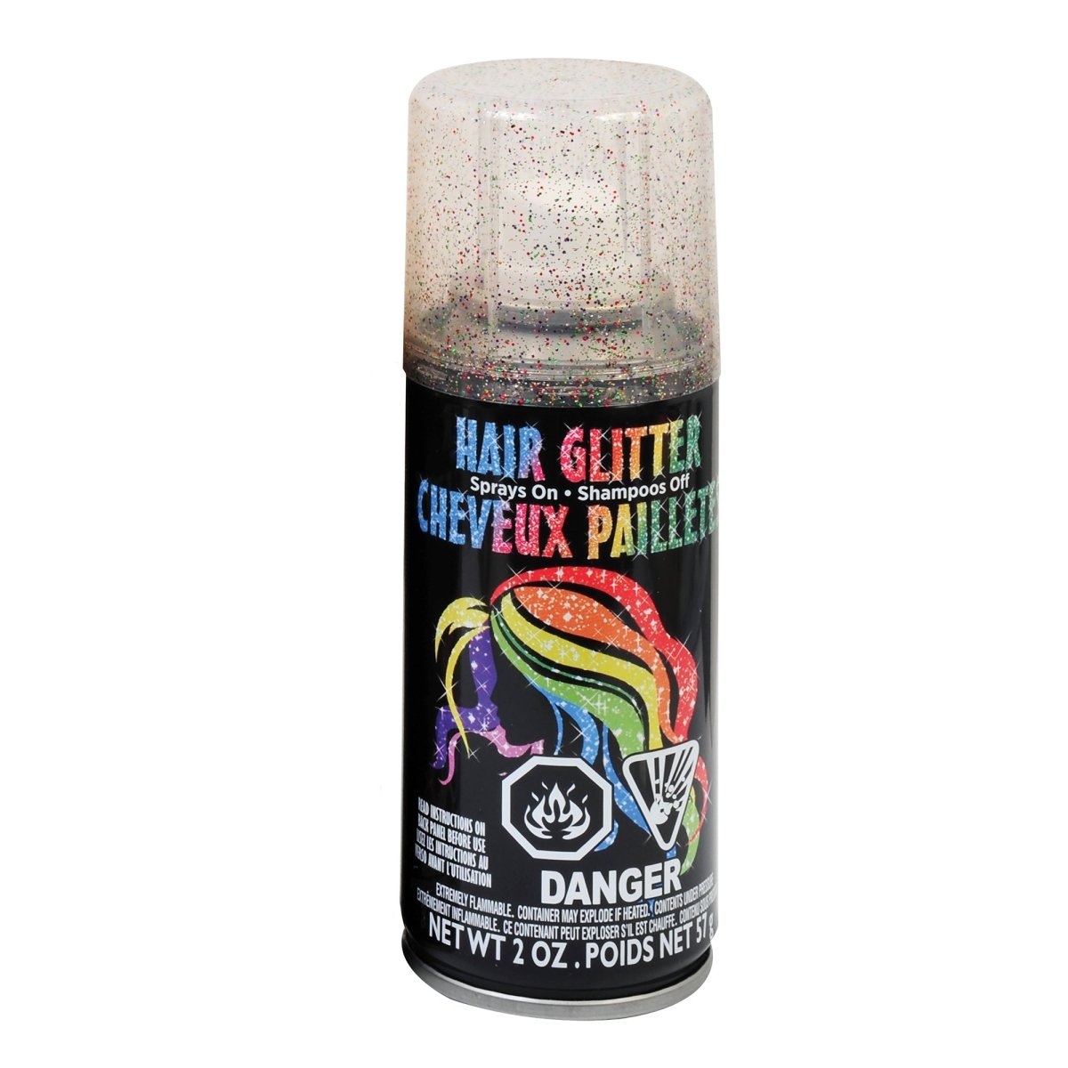 FUN WORLD Costume Accessories Multicolour Glitter Hair Spray, 1 Count 023168194817
