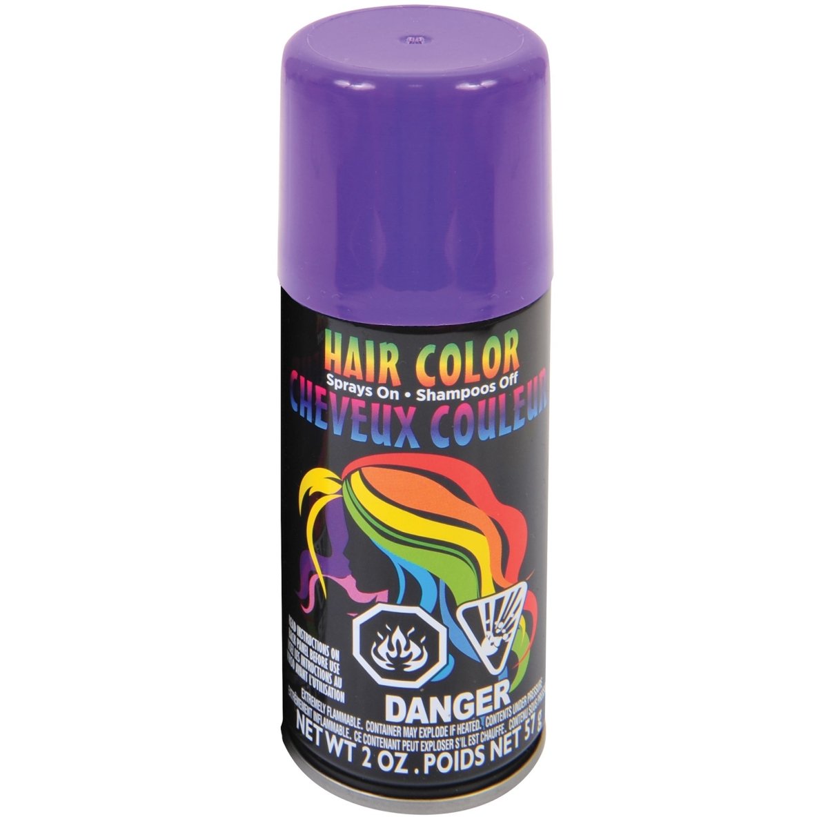 FUN WORLD Costume Accessories Purple Hair Spray, 1 Count 023168394828