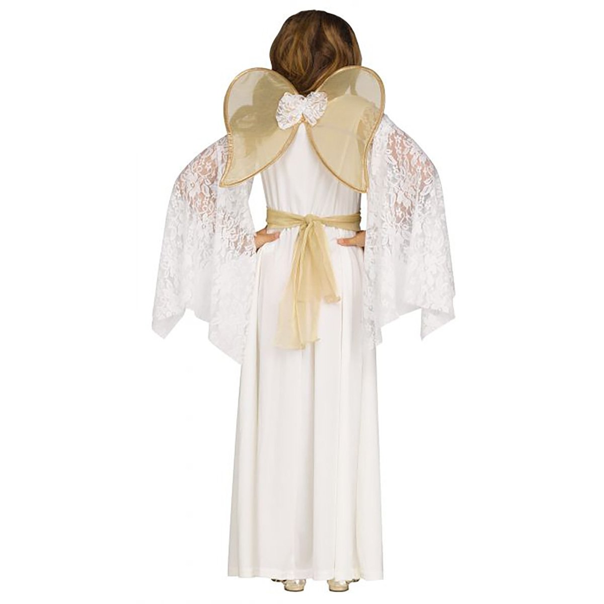 Pegasus Déguisement D'ange Pour Fille - Robe, Ailes Et Auréole - Blanc - Taille 3-4 Ans - Fabriqué En Italie