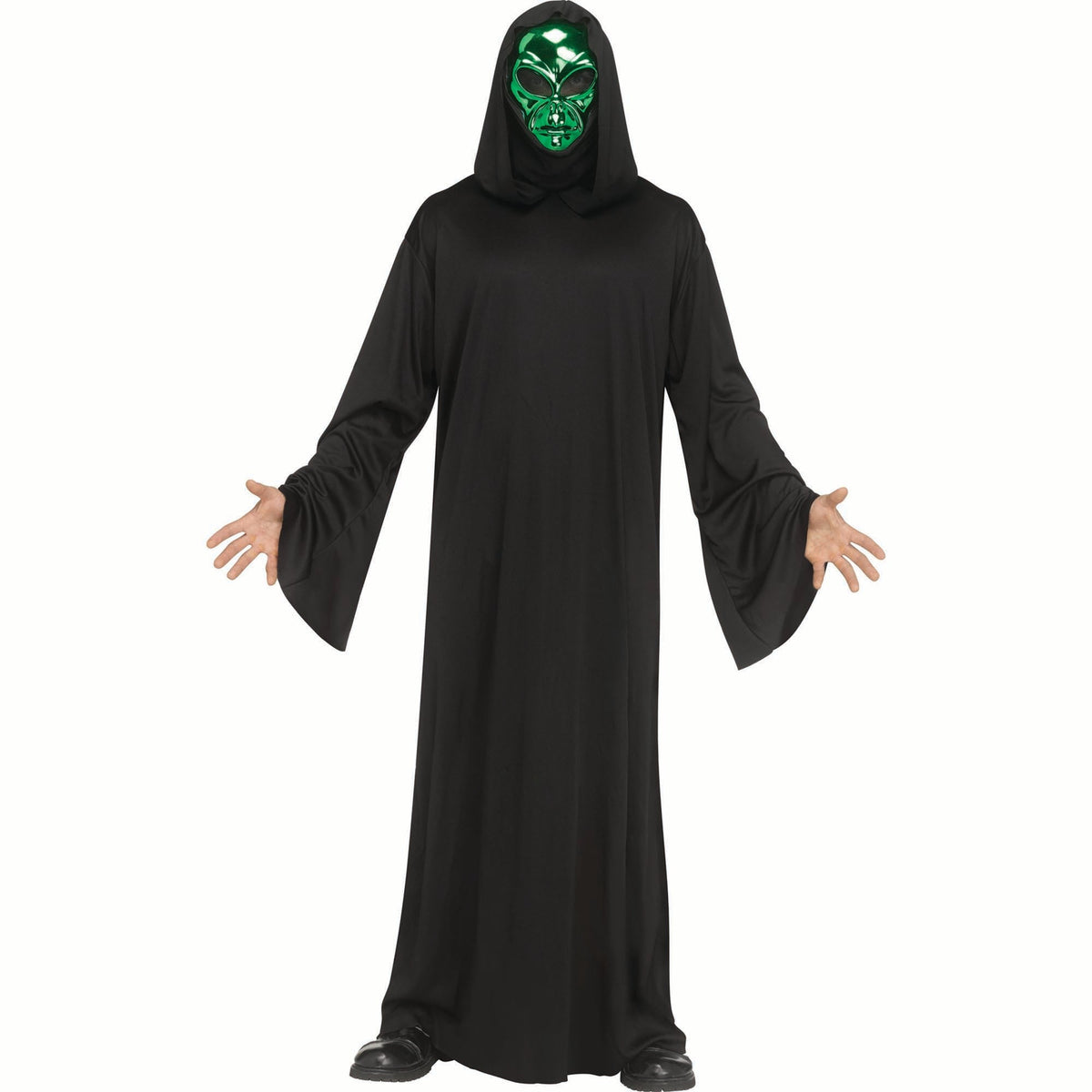 FUN WORLD Costumes Area-51 Alien Costume for Adults, Hooded Black Robe