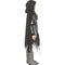 FUN WORLD Costumes Bone Reaper Costume for Kids, Black Hooded Cape and Dress
