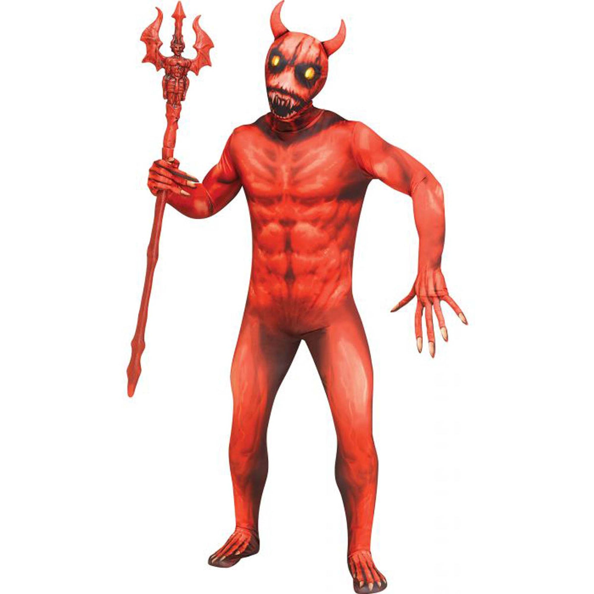 FUN WORLD Costumes Evil Demon Fade Eyes Costume for Adults, Red Jumpsuit 071765144940