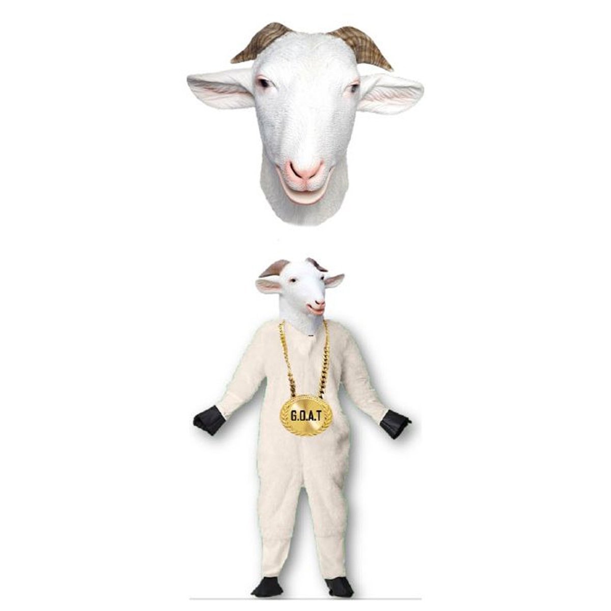 FUN WORLD Costumes G.O.A.T Costume for Adults, Jumpsuit and Mask 071765153157