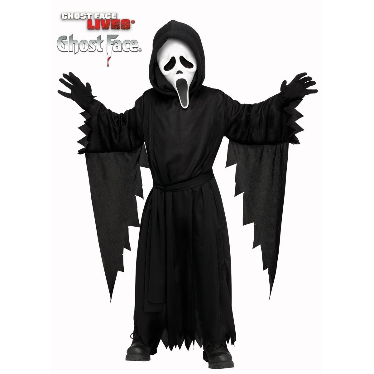 FUN WORLD Costumes Ghost Face Costume for Toddlers, Scream, Black Hooded Robe