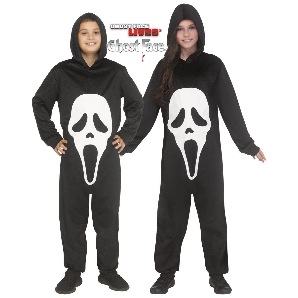 FUN WORLD Costumes Ghost Face Jumpsuit Costume for Kids, Scream