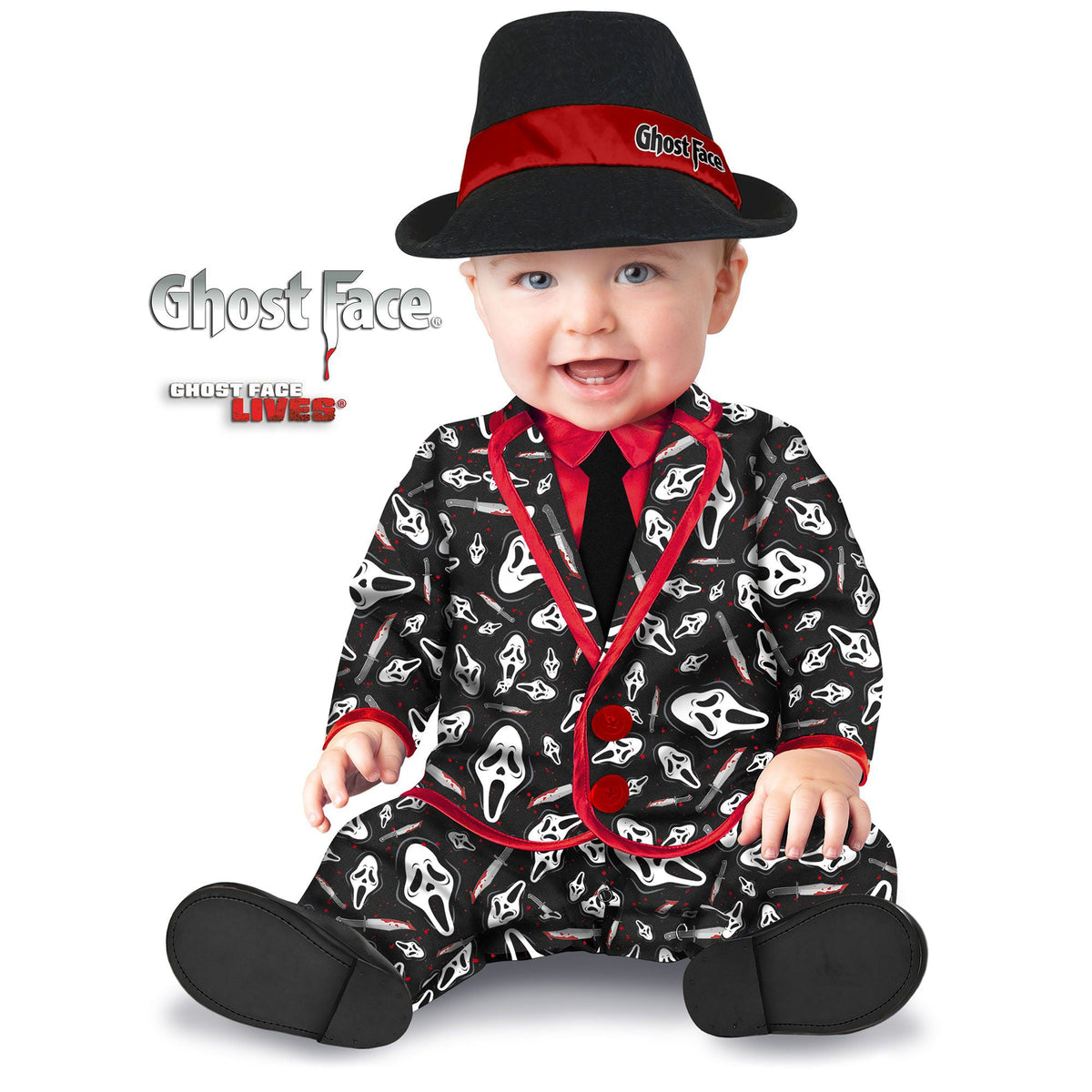 FUN WORLD Costumes Ghost Face Party Suit Costume for Toddlers, Jumpsuit