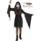FUN WORLD Costumes Glitter Ghost Face Costume for Kids, Scream, Black Hooded Dress with Belt